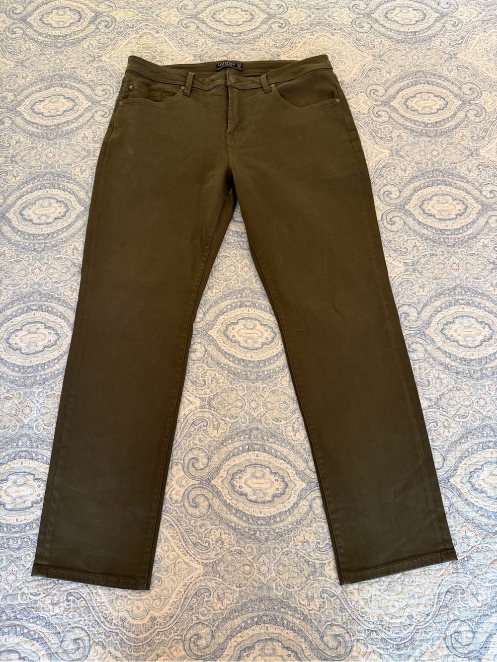 Liverpool Los Angeles Regent Relaxed Straight Olive Pants 38x32